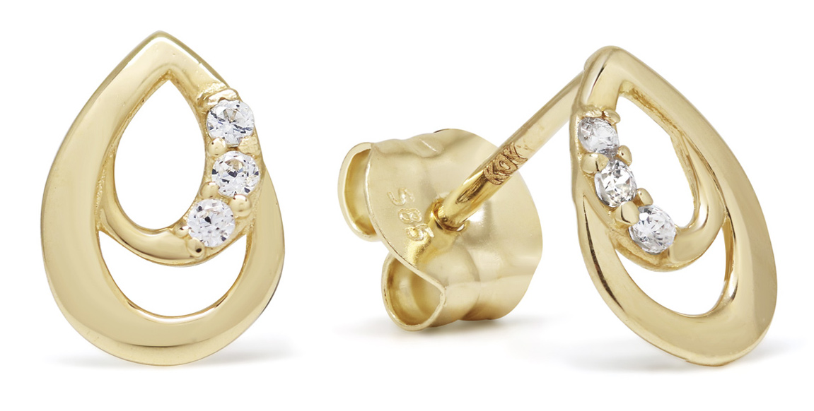 Goldearrings drop clear zircon K-E93245Z