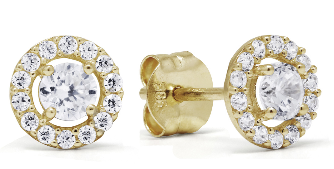 Goldearrings Halo clear zircon K-E93982Z