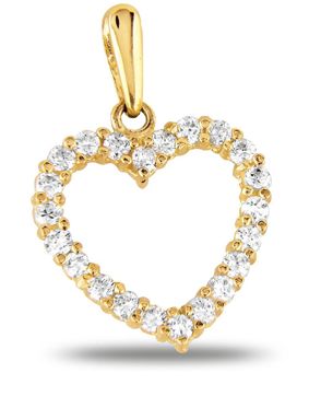 Goldpendant heart clear zircon K-P60107Z