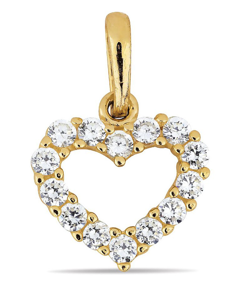 Goldpendant heart clear zircon K-P60929Z