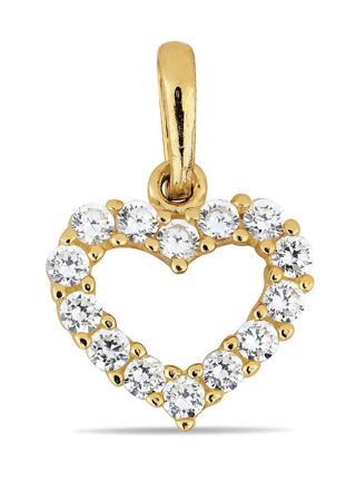 Goldpendant heart clear zircon K-P60929Z