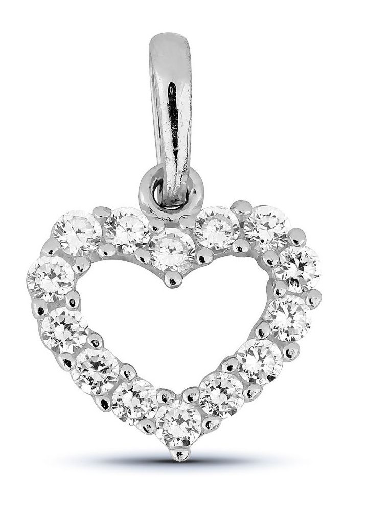 Goldpendant heart clear zircon K-P60929ZW