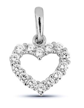 Goldpendant heart clear zircon K-P60929ZW