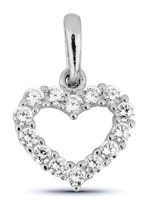 Goldpendant heart clear zircon K-P60929ZW