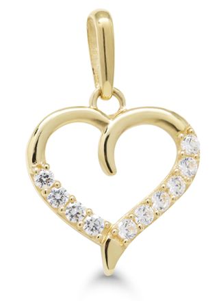 Goldpendant heart clear zircon K-P64024Z