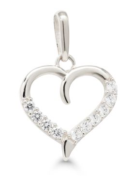 Goldpendant heart clear zircon K-P64024ZW