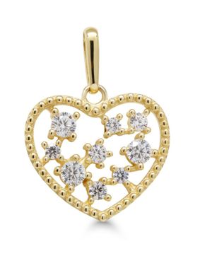 Goldpendant heart clear zircon K-P66467Z