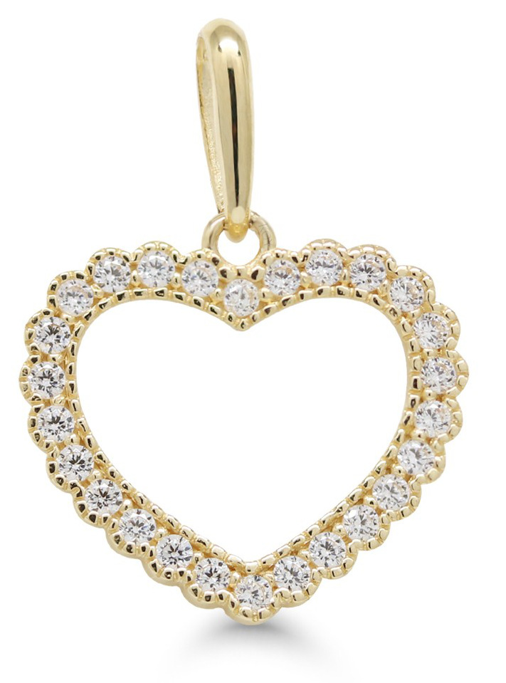 Goldpendant heart clear zircon K-P68585Z