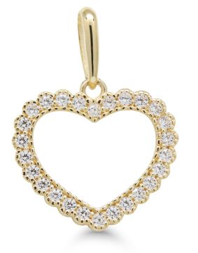 Goldpendant heart clear zircon K-P68585Z