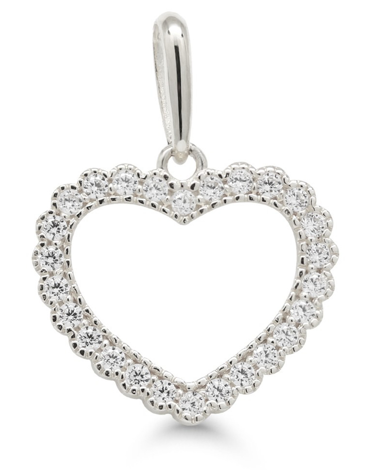 Goldpendant heart clear zircon K-P68585ZW