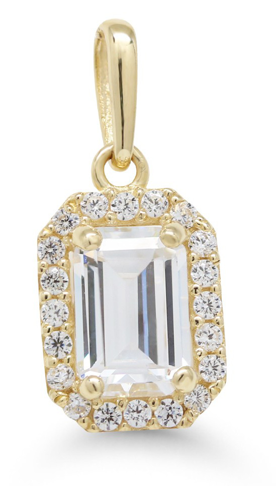 Goldpendant rectangular Halo K-P68667Z