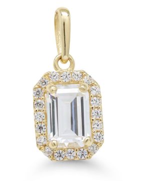 Goldpendant rectangular Halo K-P68667Z