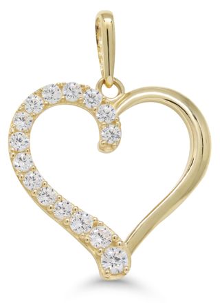 Goldpendant heart clear zircon K-P69013Z