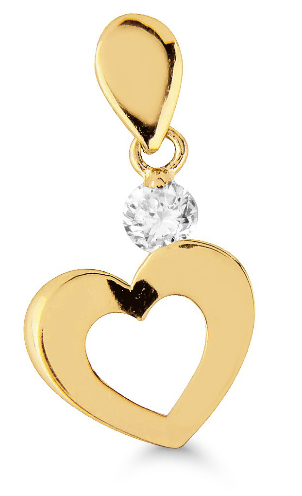 Goldpendant heart clear zircon K-P71130Z
