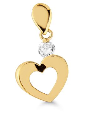 Goldpendant heart clear zircon K-P71130Z