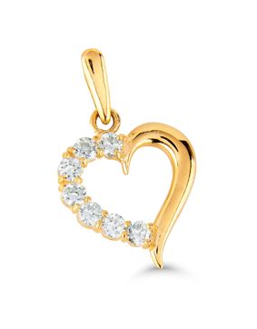Goldpendant heart clear zircon K-P8496Z