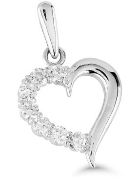 Goldpendant heart clear zircon K-PP8496ZW