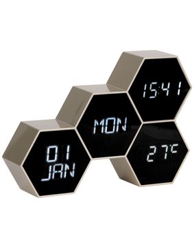 Karlsson KA5805GD Alarm Clock Six In The Mix Rubberized Gold Painted