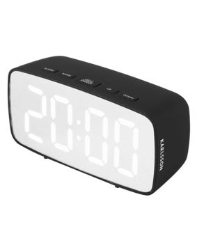 Karlsson Alarm Clock Silver Mirror LED oval black KA5876BK