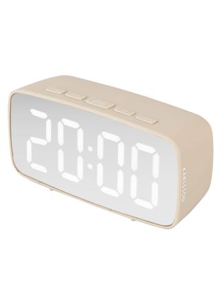 Karlsson Alarm Clock Silver Mirror LED oval warm grey KA5876WG