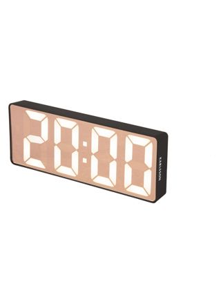 Karlsson Alarm Clock Copper Mirror LED flat black KA5877BK
