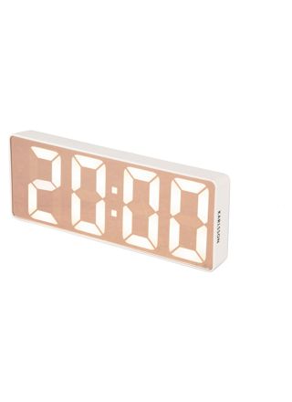Karlsson Alarm Clock Copper Mirror LED flat white KA5877WH