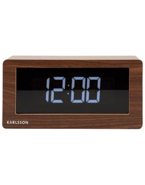 Karlsson Boxed LED Dark Wood Veneer Table Clock KA5899DW
