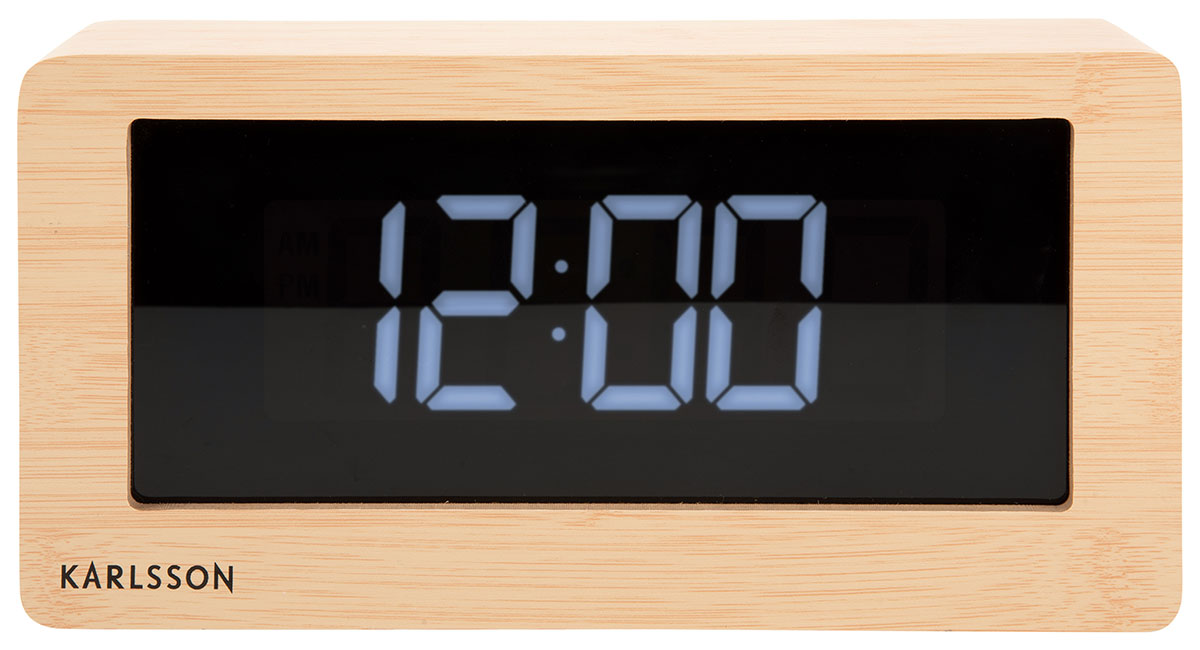 Karlsson Boxed LED Light Wood Veneer table clock KA5899WD
