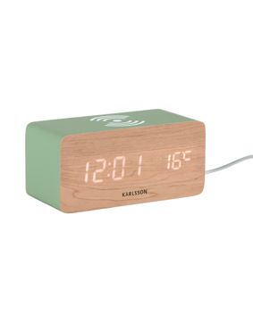 Karlsson alarm clock Block with Phone Charger LED jungle green KA5933GR