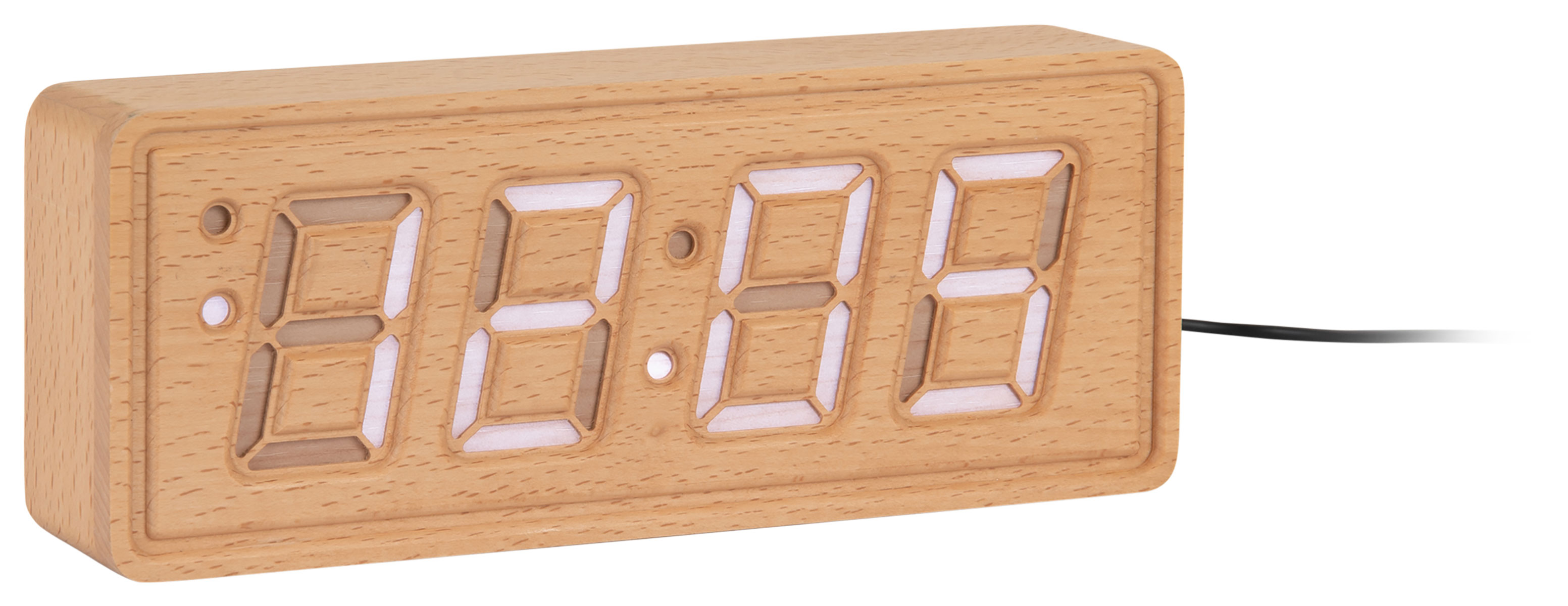 Karlsson Solid Wood Engraved alarm clock KA6024WD