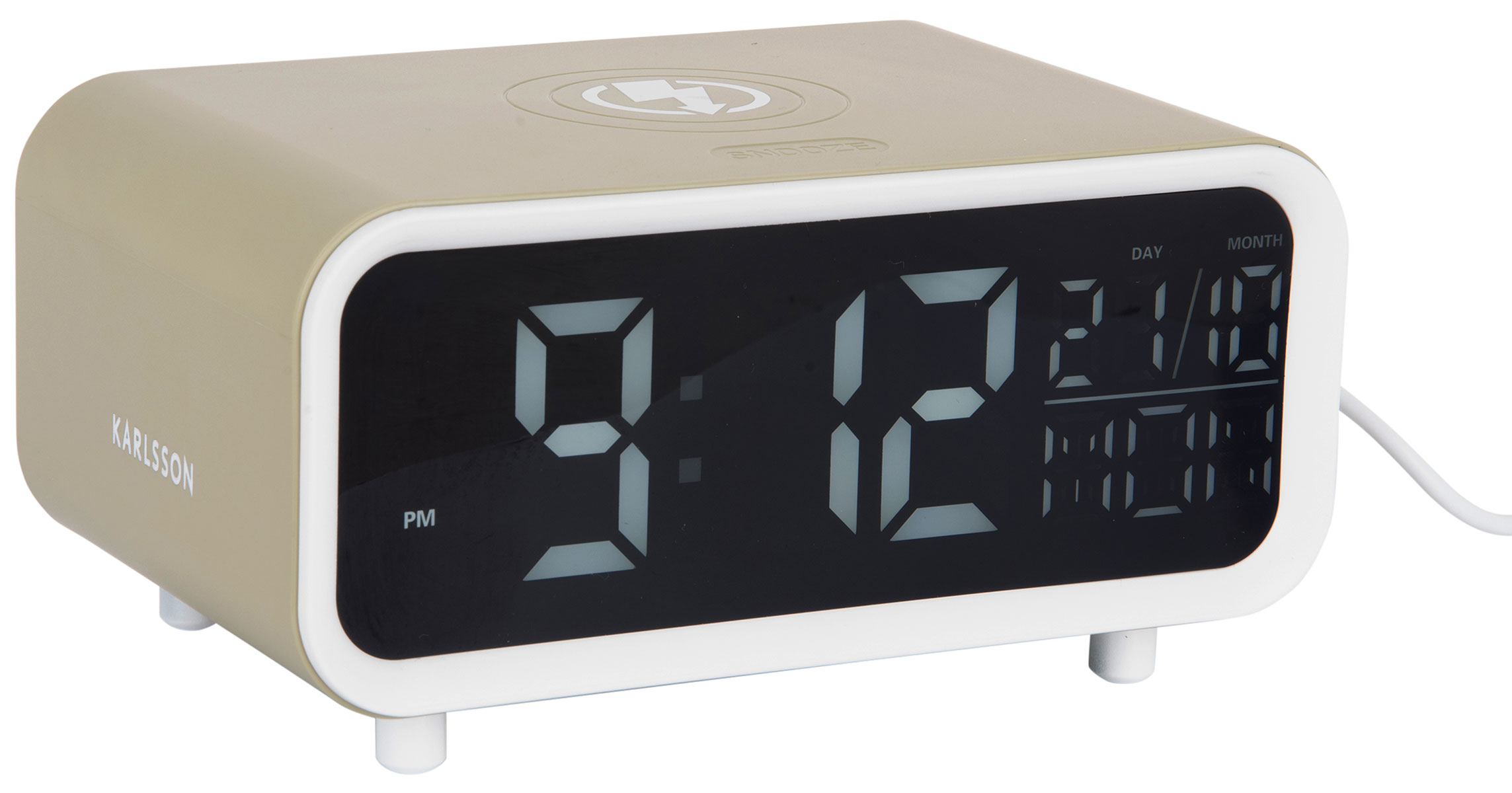Karlsson Chunky LED alarm clock with smartphone charging KA6054GR