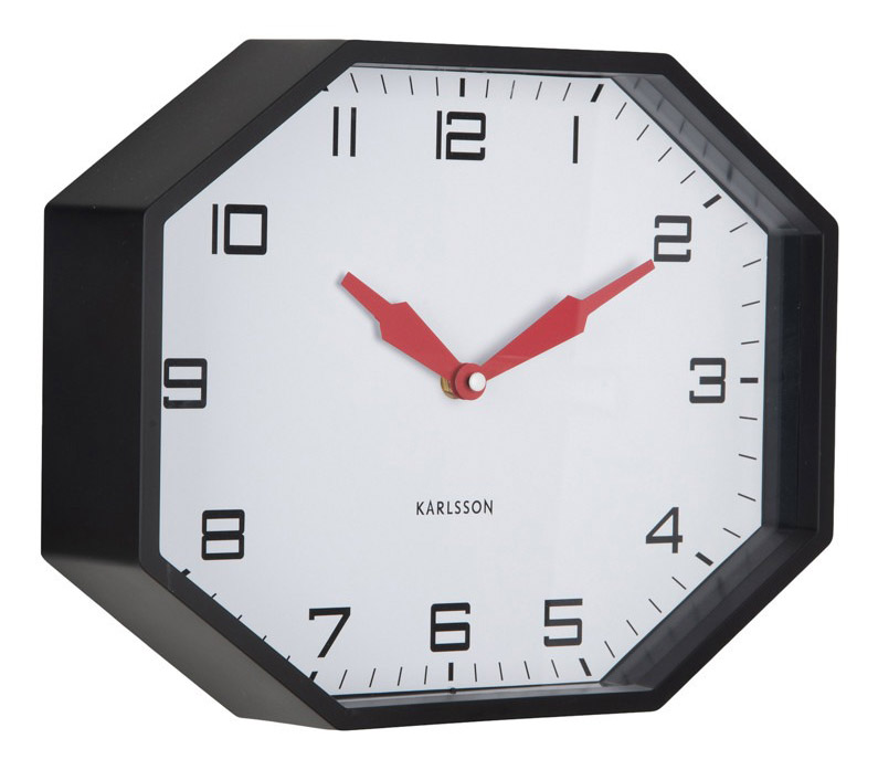 Karlsson wall clock Modern Factory Octagon black KA6067BK