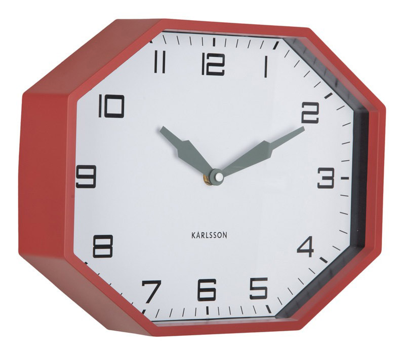 Karlsson wall clock Modern Factory Octagon ochre red KA6067RD