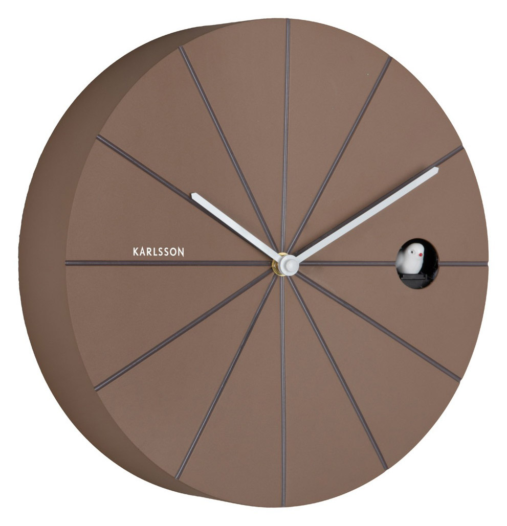 Karlsson wall clock Destacado Cuckoo mocha brown KA6068BR