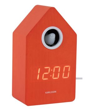 Karlsson alarm clock Cuckoo LED bright orange KA6070OR
