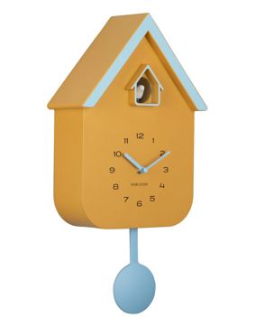 Karlsson wall clock Dupla Color Cuckoo mango yellow KA6081YE