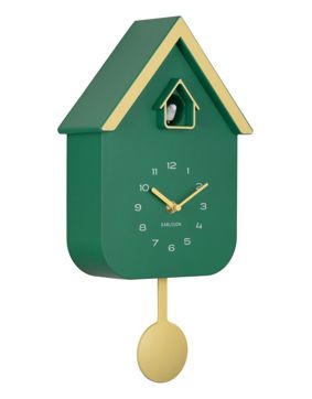 Karlsson wall clock Dupla Color Cuckoo retro green KA6081GR
