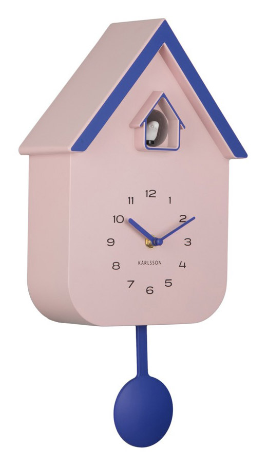 Karlsson wall clock Dupla Color Cuckoo soft pink KA6081LP