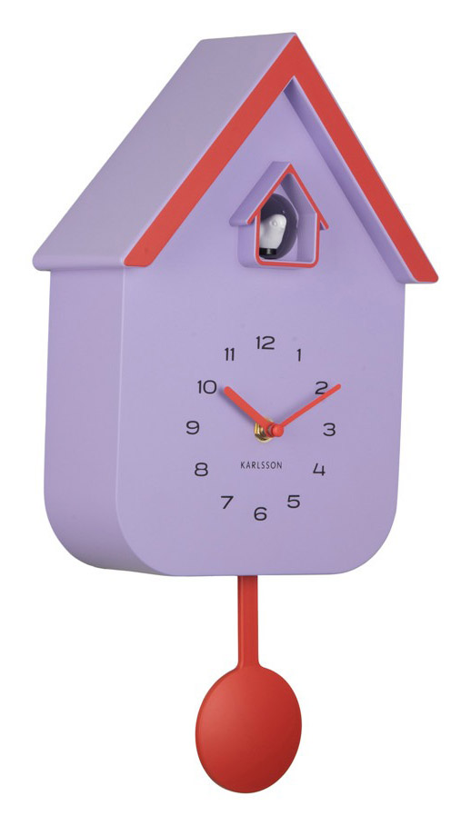 Karlsson wall clock Dupla Color Cuckoo soft purple KA6081PU
