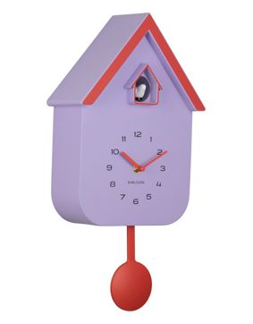 Karlsson wall clock Dupla Color Cuckoo soft purple KA6081PU