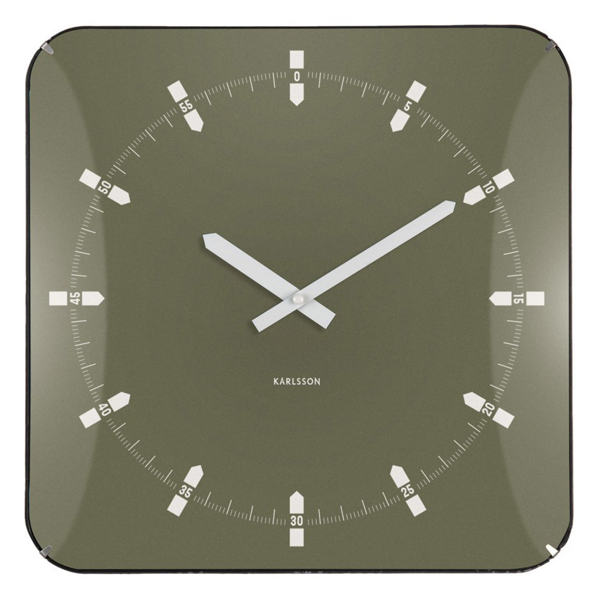 Karlsson wall clock Sucinto Dome square luxury green KA6085GR