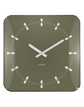 Karlsson wall clock Sucinto Dome square luxury green KA6085GR