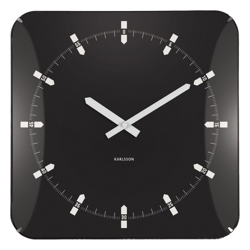 Karlsson wall clock Sucinto Dome square black KA6085BK