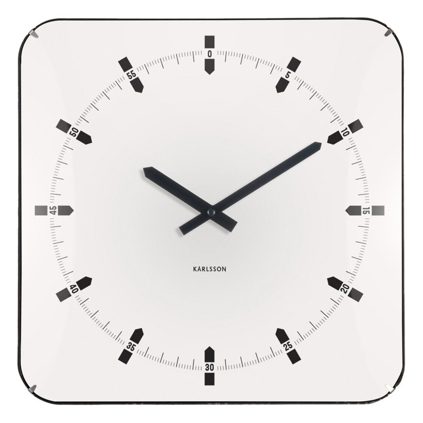 Karlsson wall clock Sucinto Dome square white KA6085WH