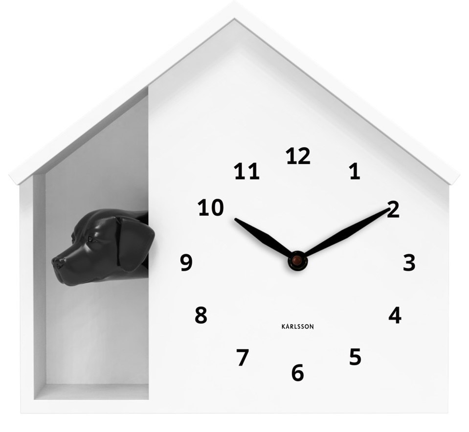 Karlsson wall clock Peeking Doggy white KA6097WH