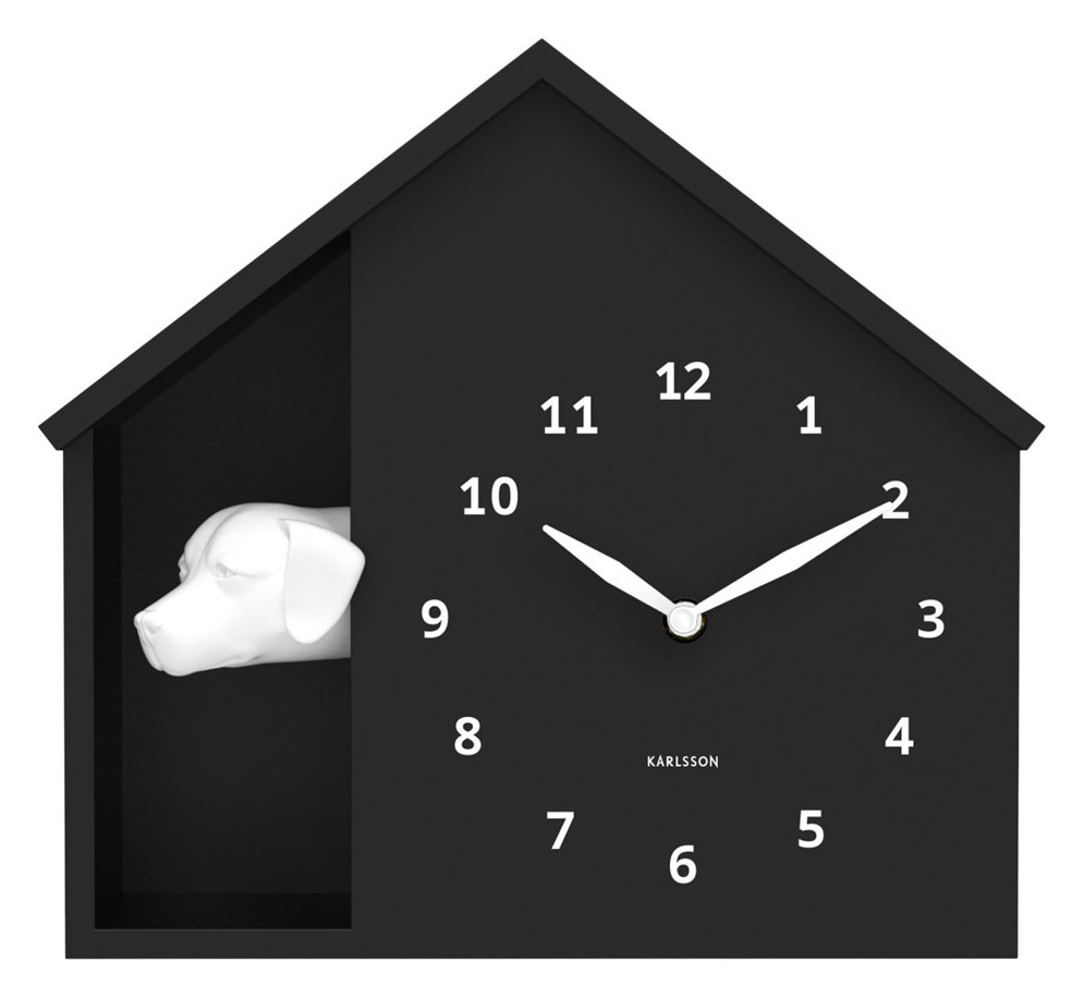 Karlsson wall clock Peeking Doggy black KA6097BK