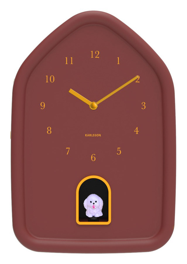 Karlsson wall clock Modern Doggy burgundy red KA6098RD