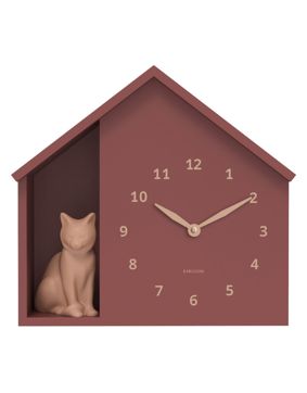 Karlsson wall clock Sitting Cat burgundy red KA6099RD