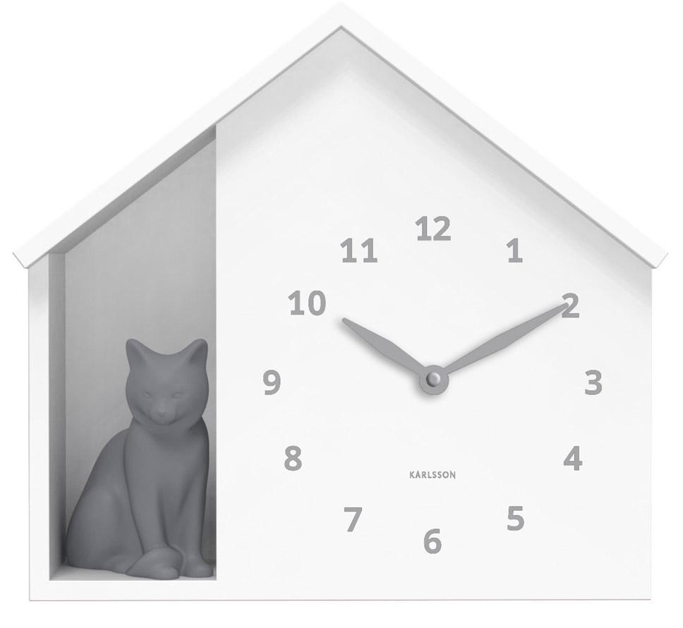 Karlsson wall clock Sitting Cat white KA6099WH
