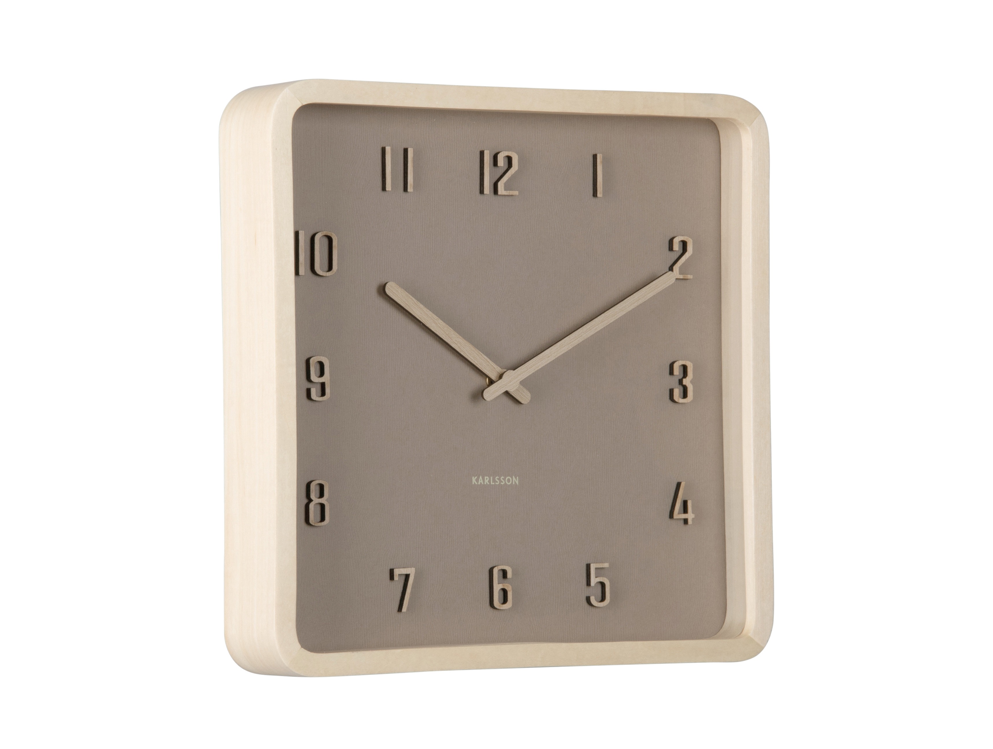 Karlsson wall clock Nervadura Square soft brown KA6118BR